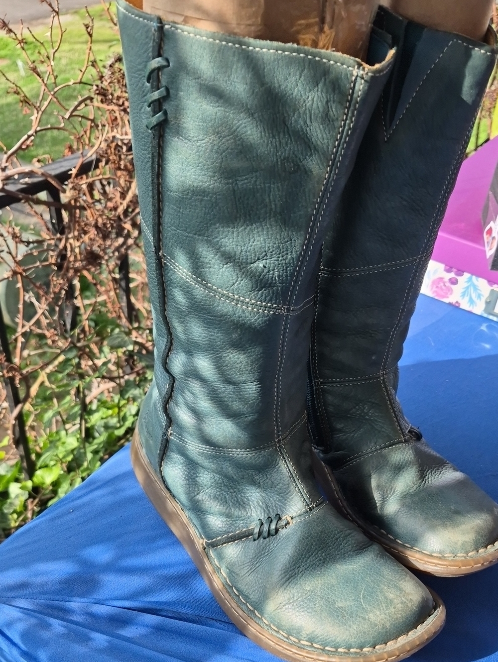 DOC MARTENS 💚 MIDCALF ZIPPER BOOT 💚FOREST GREEN LEATHER 🫶 US L 9 🫶 HTF VINT - Picture 2 of 13